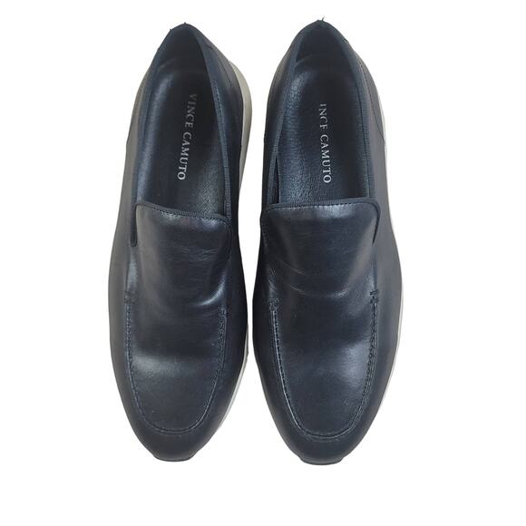 Vince Camuto Sporty Leather Eidel  Slip On Sneaker Topanga Black Size 10.5 - Picture 1 of 7